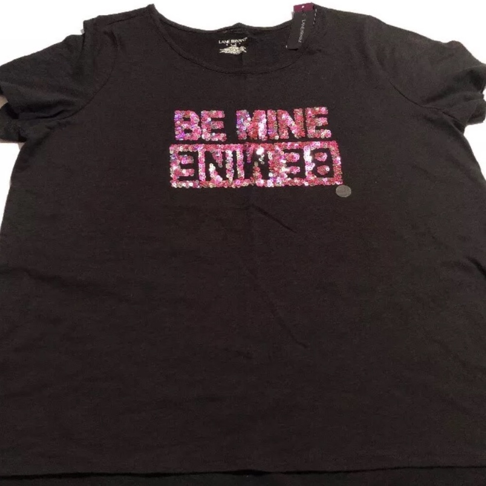 Lane Bryant Black Black T-Shirt SZ 18/20 (
